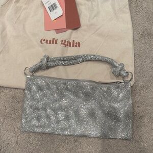 Cult Gaia Metallic Silver Clutch